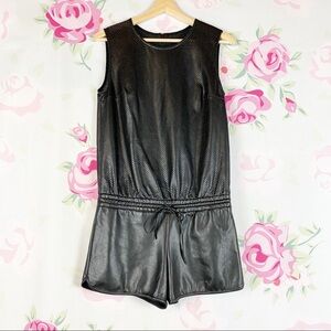 Anthropologie Bailey 44 Faux Vegan Black Leather Romper XS